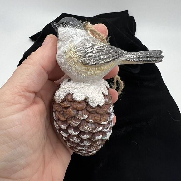 Large Bird Sparrow Ornament Ceramic Hanging Dimensional Mixed Media Bird - Picture 5 of 6